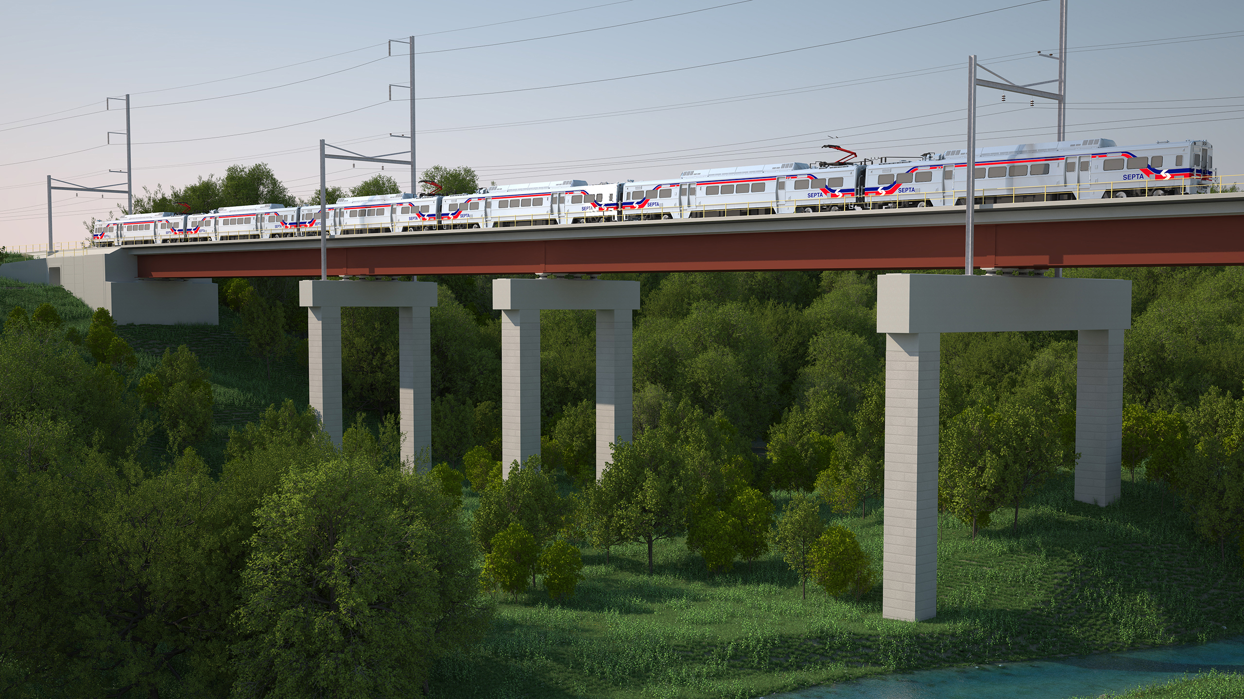 Crum Creek Viaduct Replacement Renderings for SEPTA